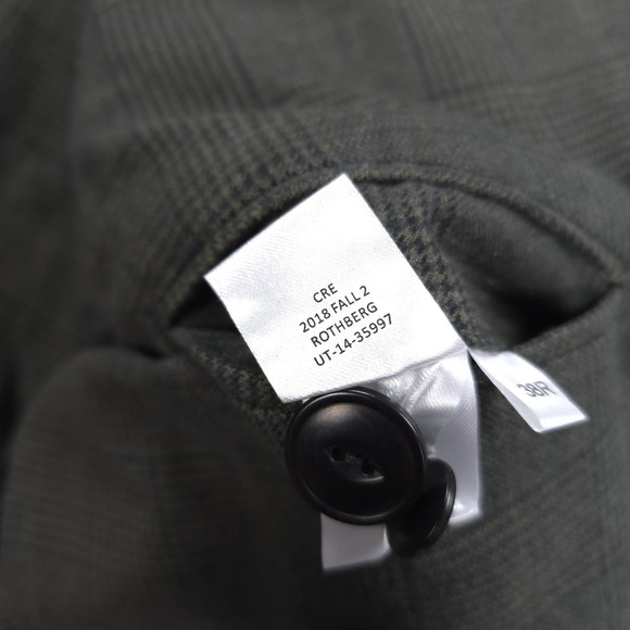 UNTUCKit Blazer Mens 38R Green Plaid Rothberg Stretch Cotton Sport Coat Jacket - Picture 9 of 16